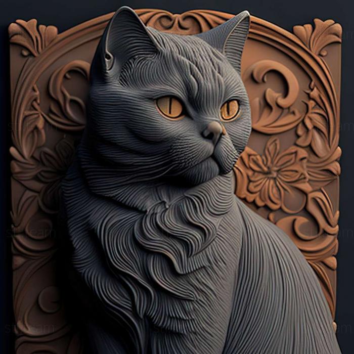 3D model Chartreux cat (STL)